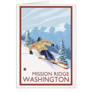 Skieur de neige de Downhhill - mission Ridge,