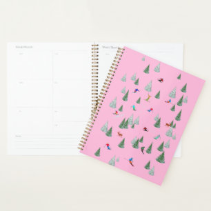Skieurs alpins ski alpin rose pastel