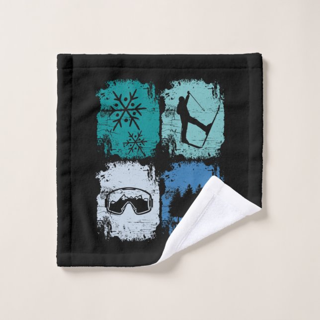 Skieurs Ski Sports d'hiver (Gant de toilette)