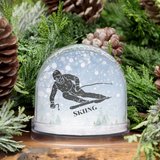 Skiing Sport Design Snow Globe (Hiver)