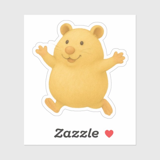 Skipping Cream Hamster Die-Cut Sticker (Feuille)