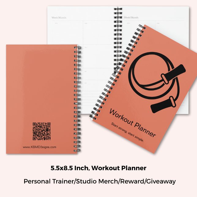 Skipping Rope Orange Black Fitness Starter Workout (5.5x8.5 Inch, Skipping Rope Orange Black Fitness Starter Workout Planner)