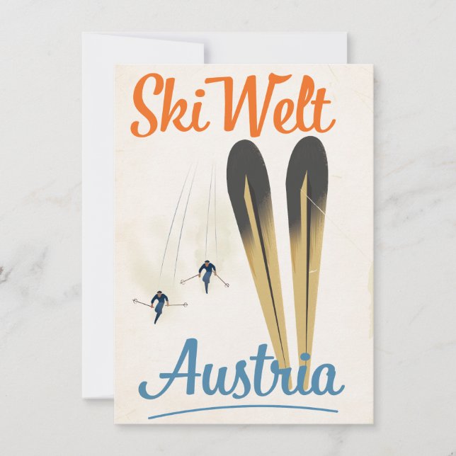 Skiwelt Autriche affiche de voyage ski (Devant)
