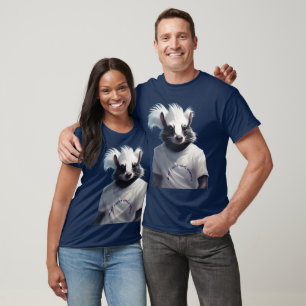 Skonk anthropomorphe fantaisiste en t-shirt blanc