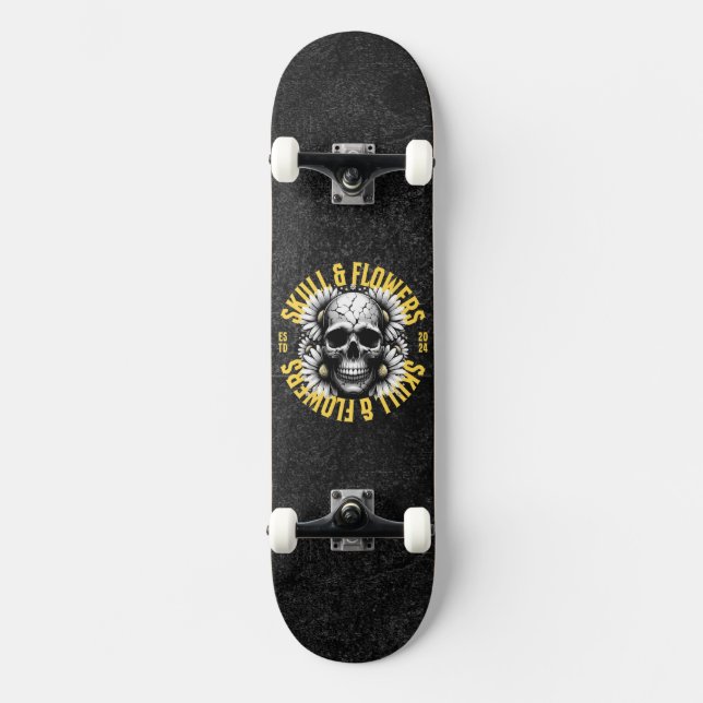 Skull and Flowers Skateboard (Recto)