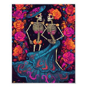 Skull Lover Skeleton Day Of Dead Skull Poster