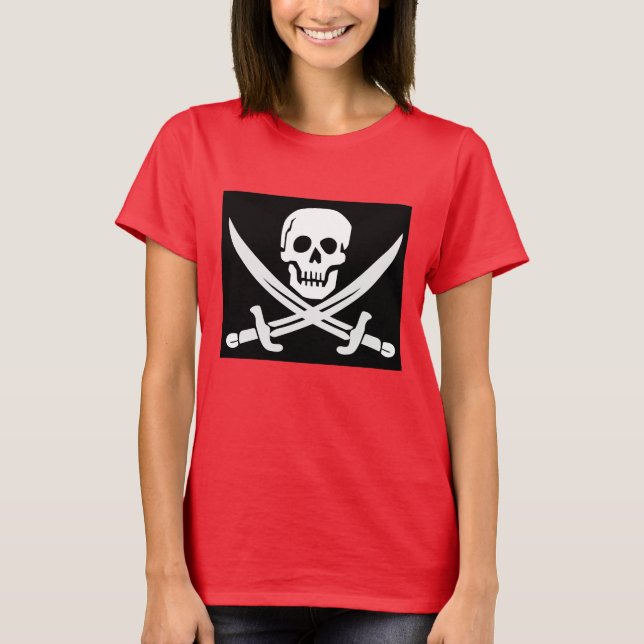SKULL N CROSSBONES PIRATE T-SHIRTS (Devant)