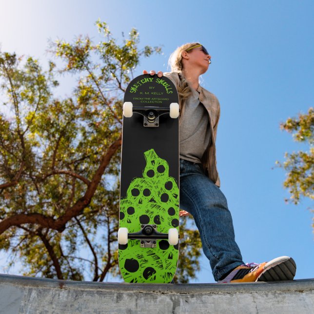 SKULLS SKETCHY - Skateboard (Extérieur 1)