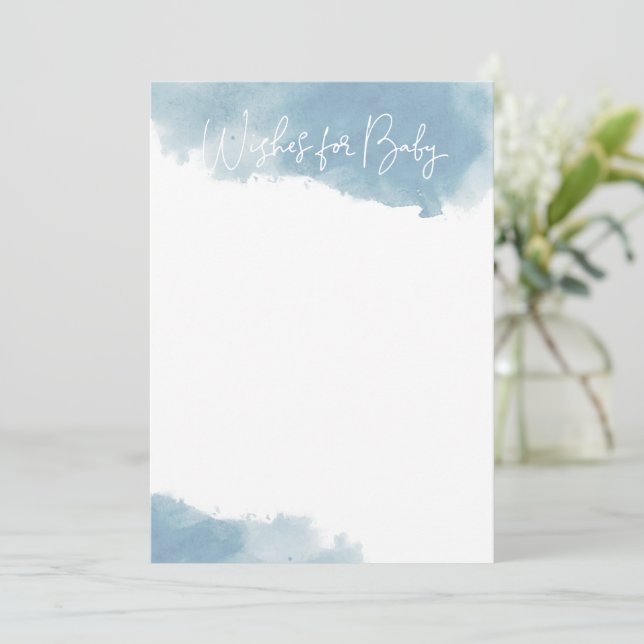 Sky Blue Aquarelle Voeux pour cartes de notes pour (Debout devant)
