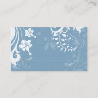 Sky Blue Blanc Floral Mariage Cartes de Place