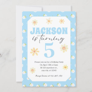 Sky Blue Daisy Anniversaire Fête Invitation N'impo