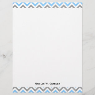 Sky Blue, Dk Gray Wht Large Chevron Zig Zag