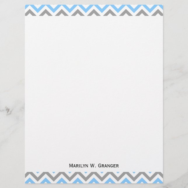 Sky Blue, Dk Gray Wht Large Chevron Zig Zag (Devant)