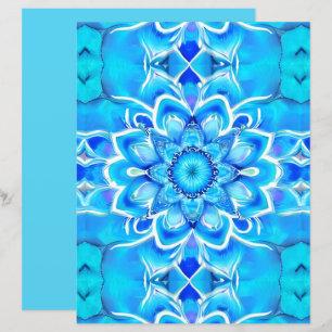 Sky Blue et Cobalt Batik Mandala Motif