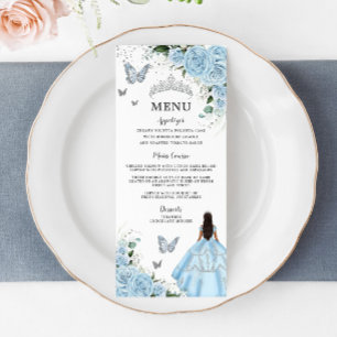 Sky Blue Floral Princesse Robe Quinceañera Menu