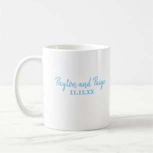 Sky Blue Mariage Personnalisé Café Mug