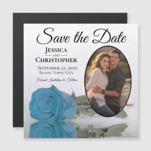 Sky Blue Rose Wedding Enregistrer La Date Photo Ma