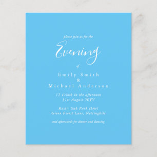Sky Blue White Script Budget Mariage Réception