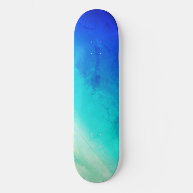 Sky Skateboard Deck, Blue and Green Hues (Recto)