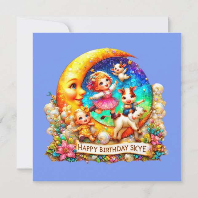 SKYE ~ Carte d'anniversaire ~ Nursery Rhymes ~ (Devant)