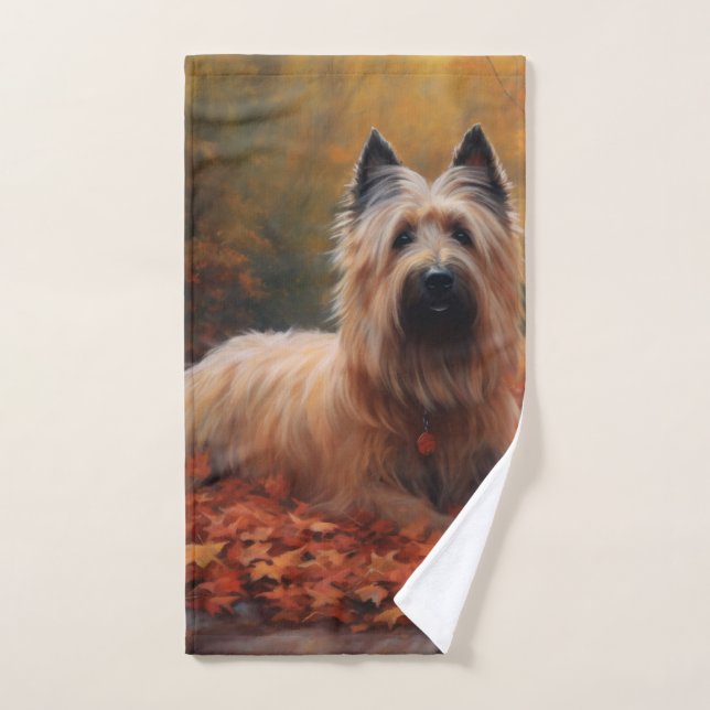 Skye Terrier à l'automne Feuilles automne Inspire (Serviette à main)