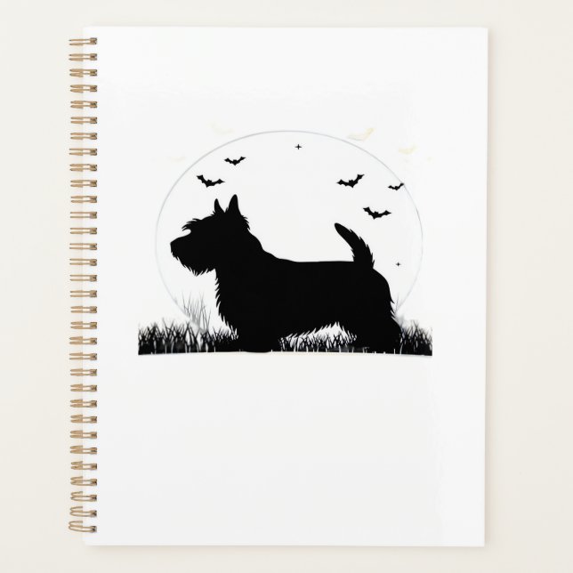 Skye Terrier Dog � Halloween Moon Silhouette Class (Devant)