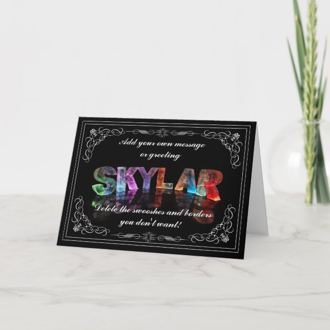 Skylar - Nom dans la carte de voeux (Photo) (Devant)