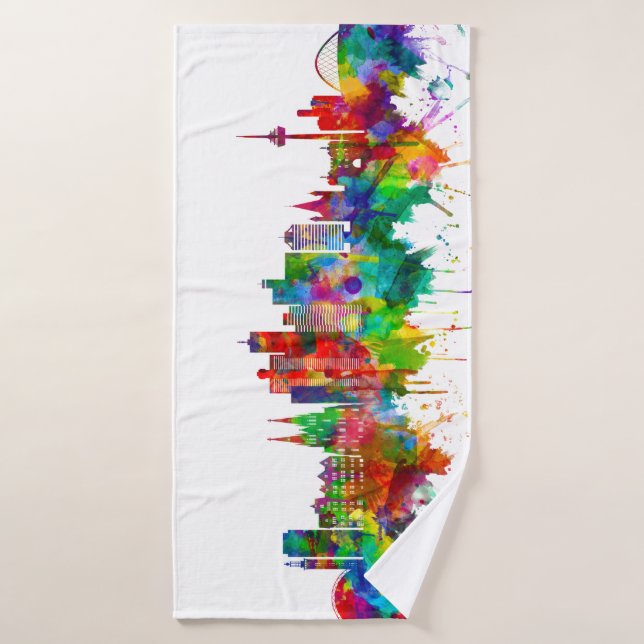 Skyline Allemagne de Cologne (Serviette de bain)
