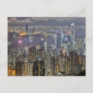 Skyline de Hong Kong la nuit Carte postale