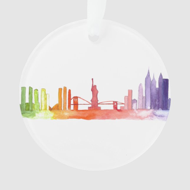 Skyline de la ville de NEW YORK Aquarelle NYC Manh (devant)