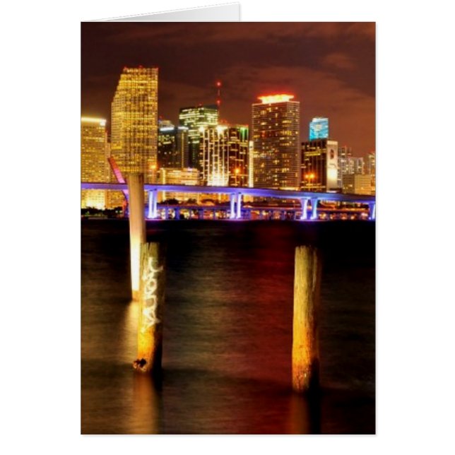 Skyline de Miami la nuit, Floride (Devant)