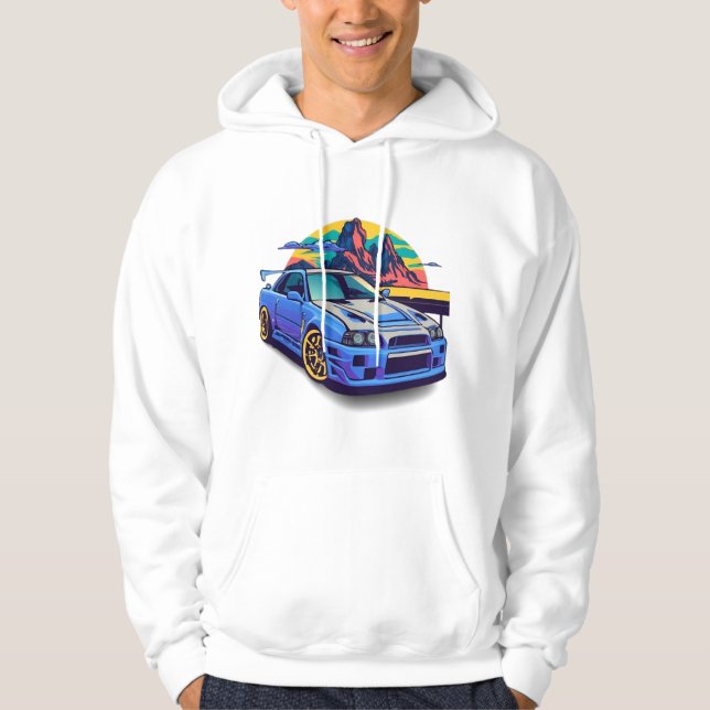 Skyline Nissan r34 | Sweat - shirt à capuche et sw (Devant)