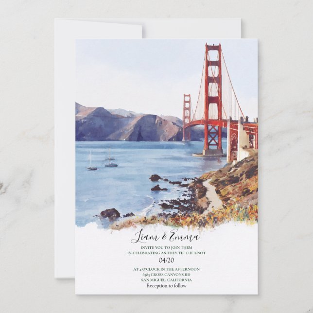 Skyline Scenic San Francisco Wedding Invitation (Devant)