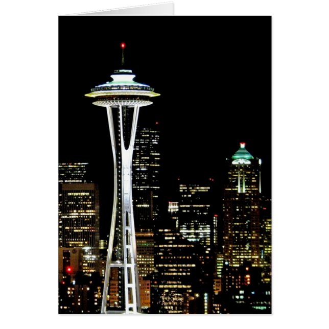 Skyline Seattle la nuit, avec Space Needle. (Devant)