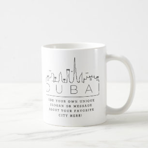 Skyline stylisé Dubaï   Mug café Slogan personnali