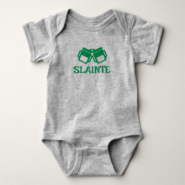 SLÁINTE body bébé gris  (Devant)