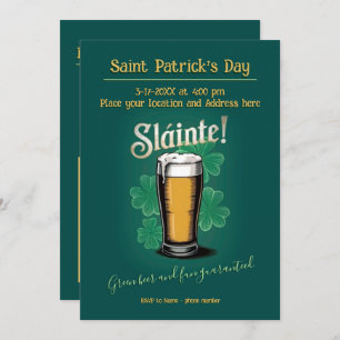 Slàinte ! Saint Patrick's Day Pint of Beer on Gree