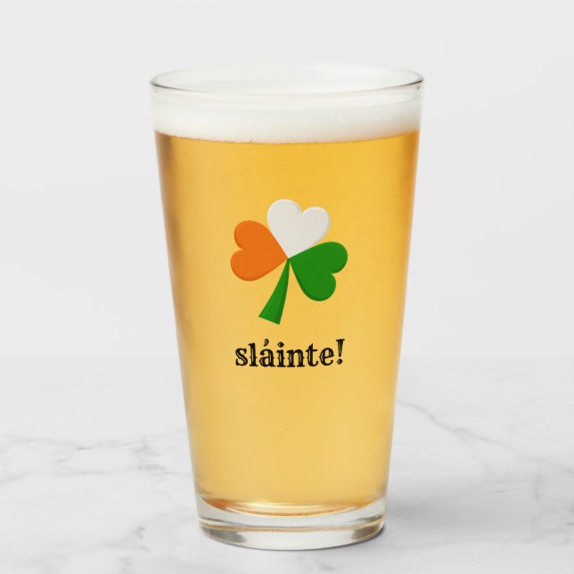Sláinte ! Toast irlandais 16 oz. Verre (Devant (rempli))