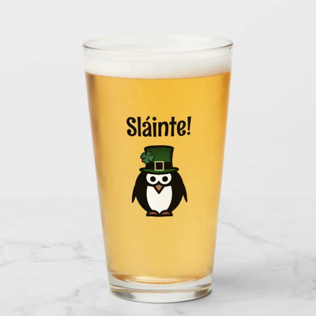 Sláinte ! verre à bière personnalisée St Patrick's (Devant (rempli))