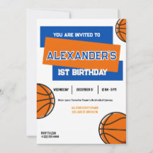 Slam Dunk Première fête d'anniversaire Invitation