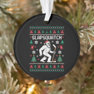 Slapsquatch Bigfoot Hockey Sweater de Noël Moche C
