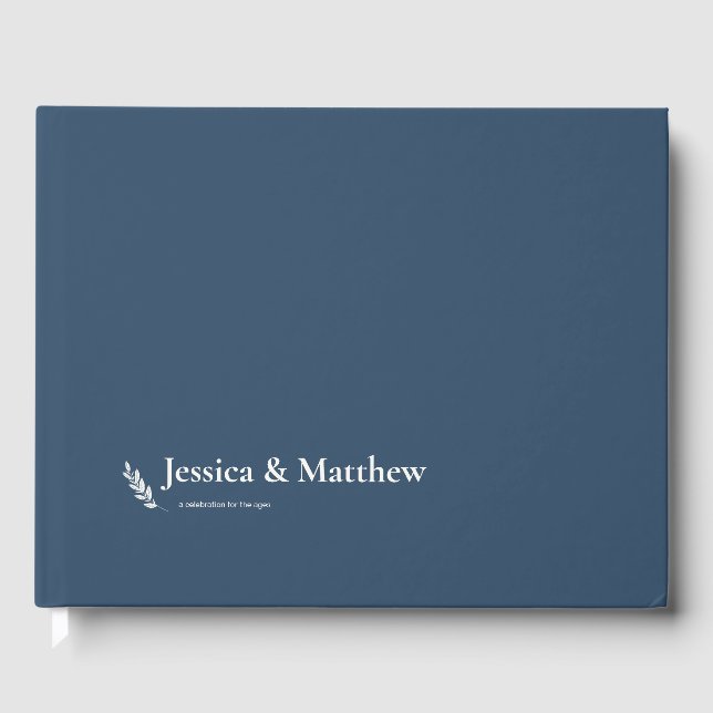 Slate Grey Rustic Chic Mariage livre d'hôte (Recto)