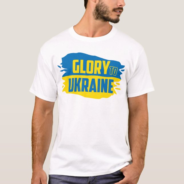 Slava Ukraini, gloire aux T-shirts ukrainiens (Devant)