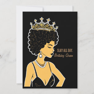 Slay All Day" Carte d'anniversaire pour la reine d