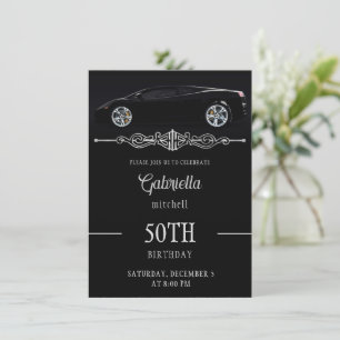 Sleek Sports Voiture Anniversaire Invitation