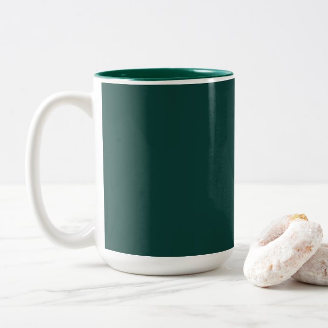 Sleek Two-Tone Mug in Deep Hunter Green Finish (Avec donut)