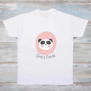Sleep Panda imprimé moderne blanc bébé T-shirt