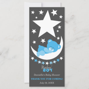 Sleeping Blue Boy Teddy Bear Merci Favoriser