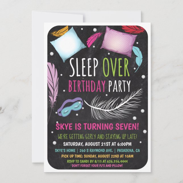 Sleepover Fête de bois Anniversaire Invitation (Devant)