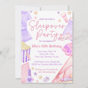 Sleepover Fête de bois Anniversaire Invitation